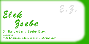 elek zsebe business card